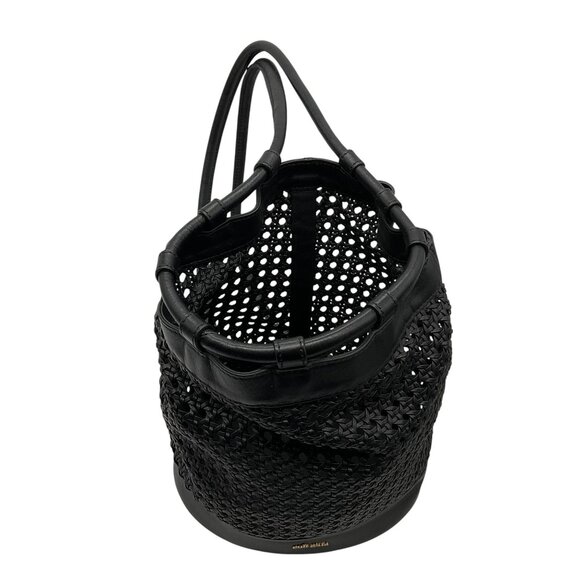Cult Gaia Black Fifi Woven Leather Mini Backpack main image 6
